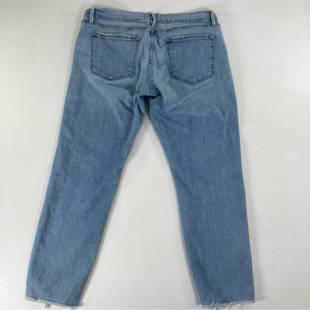Frame Le Garcon Crop Boyfriend jeans Womens Size 28 Blue straight Distressed - Picture 2 of 16